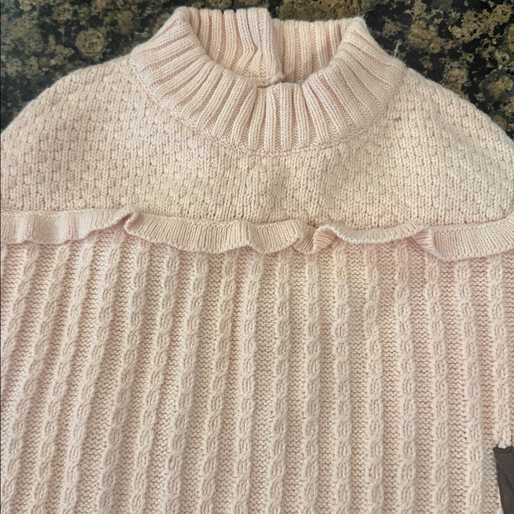 Janie and Jack Pink Ruffled Poncho - Picture 3 of 6